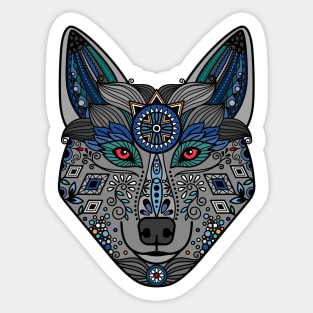 Wolf Head Ornament Sticker